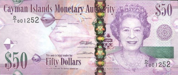 P42 Cayman Islands 50 Dollars 2011